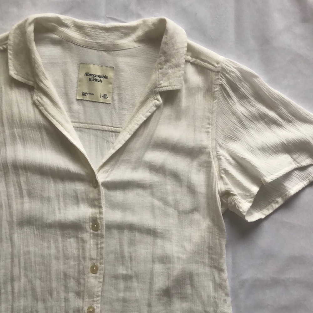 Short sleeve écru shirt - Picture 2 of 4
